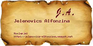 Jelenovics Alfonzina névjegykártya